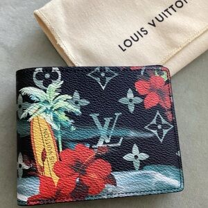 Louis Vuitton Unisex Tropical Black and Red Card Holder like new